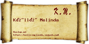 Kálló Melinda névjegykártya