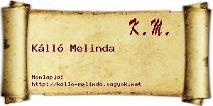 Kálló Melinda névjegykártya